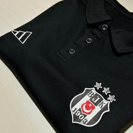 Beşiktaş polo yaka kabartma baskılı tişört