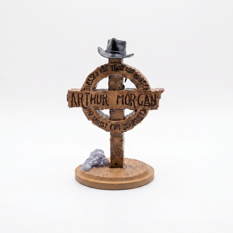 Arthur Morgan Western Masaüstü Dekor – PLA Taban & Reçine Şapkalı Diorama
