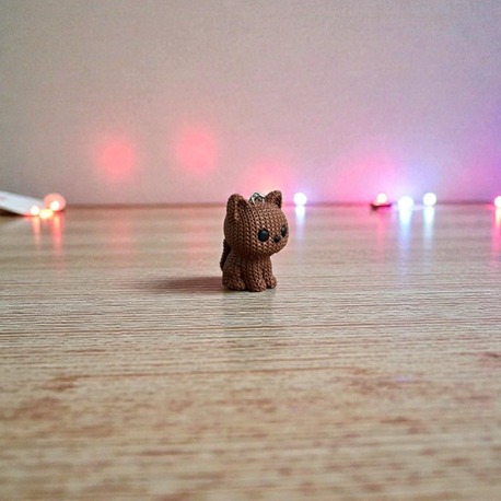 Örgü Dokulu Kedi Anahtarlık 3D Baskı PLA