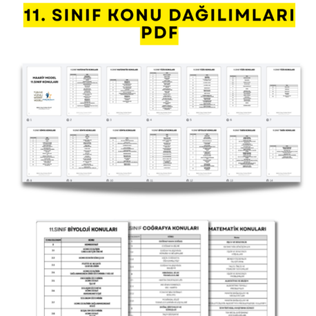 Maarif Model – 11. Sınıf Konu Dağılımları PDF