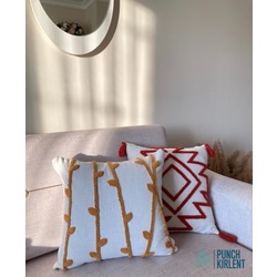 Punch Kırlent Hardal Kiremit 2'li Set  40x40cm