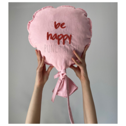 Punch isleme BE HAPPY balon yastık 