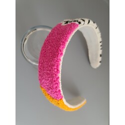 Punch isleme pembe-turuncu zebra tac