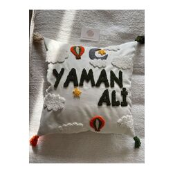 Bebek Dekoratif Kırlent/İsimli Bebek Takı Yastığı Dekoratif Yastık Kılıfı Punch Nakışlı(İÇ DOLGUSUZ)