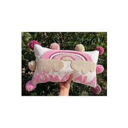 İsimli Bebek Takı Yastığı Dekoratif Yastık Kılıfı Punch Nakışlı İçi Dolgusuz-30x50