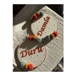 27,5cm Bebek/çocuk Odası Isimli Kapı Süsü/punch Nakis Duvar Panosu/bebek Hediyelik Hastane Kapı Süsü