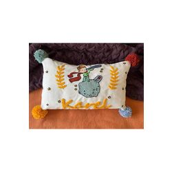 İsimli Bebek Takı Yastığı Dekoratif Yastık Kılıfı Punch Nakışlı İçi Dolgusuz-30x50