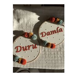 21,5cm Bebek/çocuk Odası Isimli Kapı Süsü/punch Nakis Duvar Panosu/bebek Hediyelik Hastane Kapı Süsü