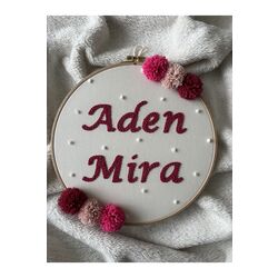 30 Cm Bebek/çocuk Odası Isimli Kapı Süsü/punch Nakis Duvar Panosu/bebek Hediyelik Hastane Kapı Süsü