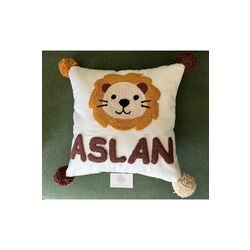 İsimli Bebek Takı Yastığı Dekoratif Yastık Kılıfı Punch Nakışlı İçi Dolgusuz-40x40
