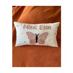 Bebek Dekoratif Kırlent/isimli Bebek Takı Yastığı /bebek Dekoratif Yastık Kılıfı/ Punch Nakışlı