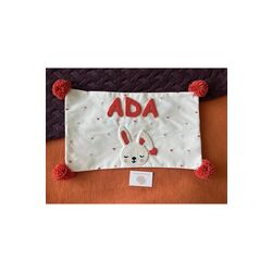 İsimli Bebek Takı Yastığı Dekoratif Yastık Kılıfı Punch Nakışlı İçi Dolgusuz-30x50
