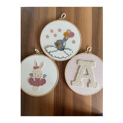 21.5cm 3 Lü Set Bebek/çocuk Odası Duvar Süsü/punch Nakis Duvar Panosu/bebek Hediyelik/hastane