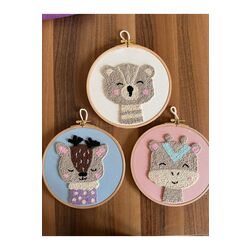 18.5cm 3'lü Set Bebek/çocuk Odası Duvar Süsü/punch Nakis Duvar Panosu/bebek Hediyelik/hastane