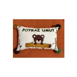 İsimli Bebek Takı Yastığı Dekoratif Yastık Kılıfı Punch Nakışlı İçi Dolgusuz