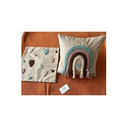 Bebek Dekoratif Kırlent Kılıfı Seti/Bebek Dekoratif Yastık Kılıfı/ Punch Nakışlı-40x40