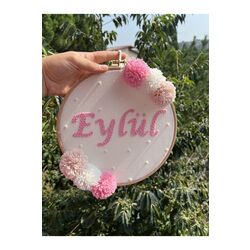 30 Cm Bebek/çocuk Odası Isimli Kapı Süsü/punch Nakis Duvar Panosu/bebek Hediyelik Hastane Kapı Süsü