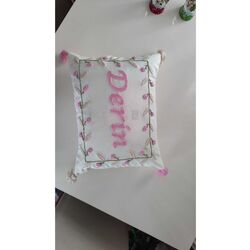 Bebek Dekoratif Kırlent/ Isimli Bebek Takı Yastığı Dekoratif Yastık Kılıfı Punch Nakışlı
