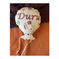 Bebek Dekoratif Kırlent/isimli Bebek Takı Yastığı Dekoratif Yastık Punch Nakışlı-iç Dolgulu-balon Tp