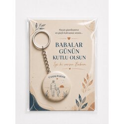 Babalar Günü Hediyesi Canım Babam Kartlı Anahtarlık 44 Mm PVC Kaplı Metal Açacaklı
