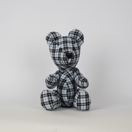 LACİVERT MAVİ EKOSE TEDDY BEAR