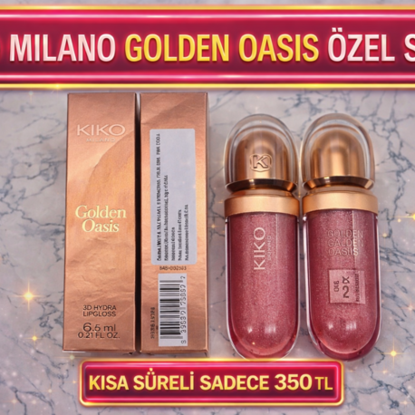 ✨ KIKO MILANO GOLDEN OASIS – ÖZEL SERİ 3D HYDRA LIPGLOSS ✨