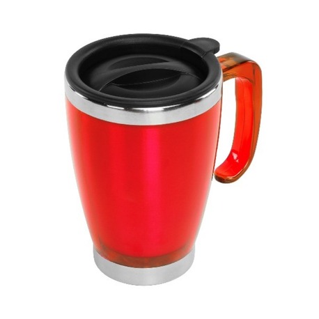 Kulplu Kırmızı Paslanmaz Çelik Termos Kupa – 415 Ml