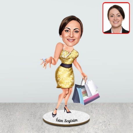 Alışveriş Seven Kadın Karikatür Biblo Alışveriş Seven Kadın Karikatür Biblo    