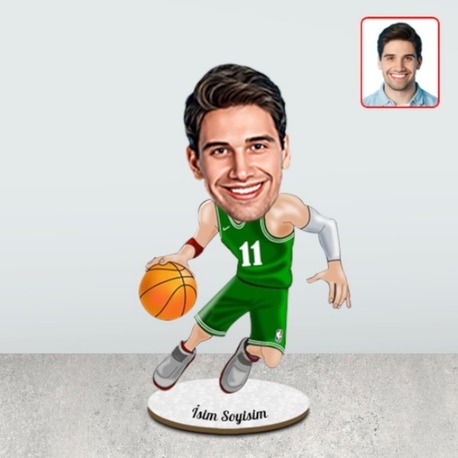 Kişiye Özel Basketbolcu Karikatür Biblo
