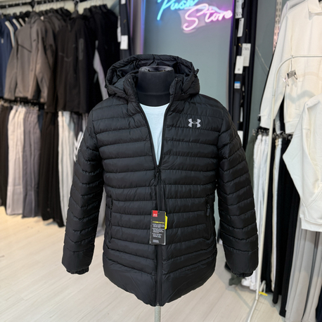 Under Armour Siyah Kapusonlu Sisme Mont – Kışlık Dis Giyim