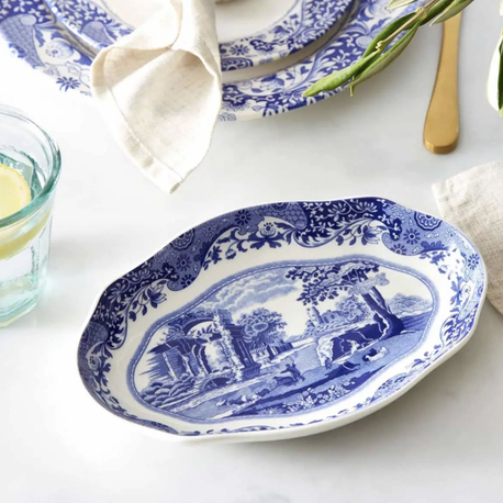 Spode Blue Italian Oval Servis Tabağı