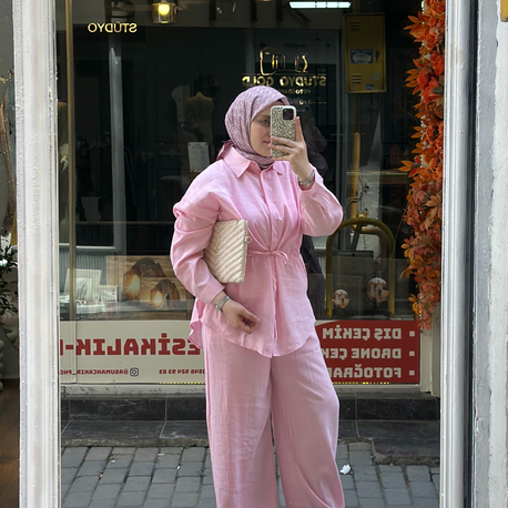 Modal Kumaş Pembe Takım