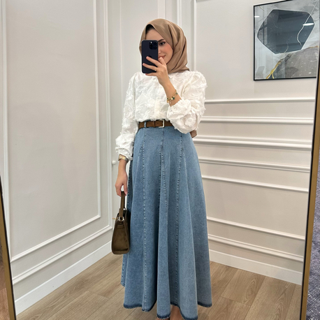Denim Etek MAVİ