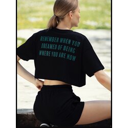 Siyah Weekend Crop T-Shirt