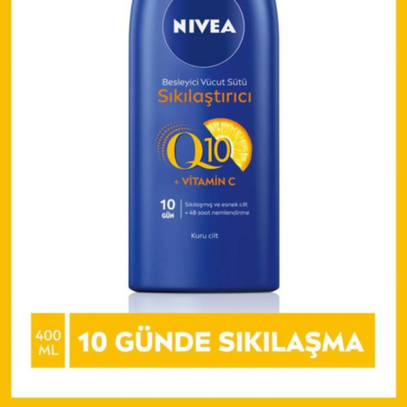 NIVEA Q10 Sıkılaştırıcı Vücut Bakım Sütü 400ml,C Vitamini,Nemlendirici,Kuru Cilt Tipleri