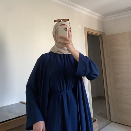 Lacivert jile abaya takım(ÖNSİPARİŞ)