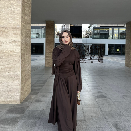 Üçlü Abaya Takım Kahve ( ön sipariş )