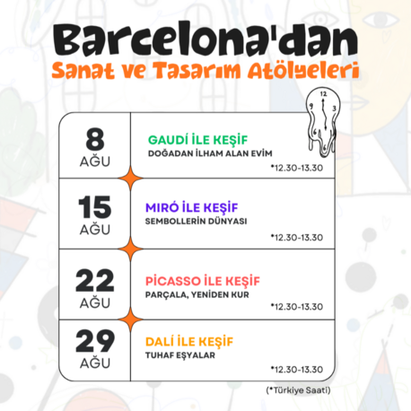 Barcelona'dan Sanat ve Tasarım : Ağustos Ayı Boyunca Dört Atölye