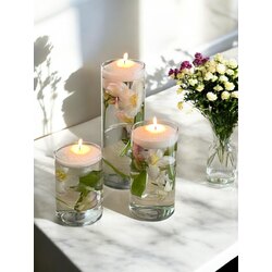 Brillant Collection - 3lü Cam Silindir Mumluk ve 1 kg İnci Tozu 