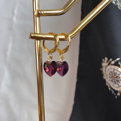 Dark Pink Swarovski Küpe