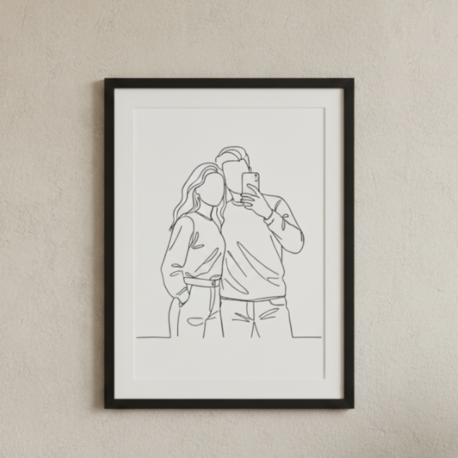 Kişiye Özel Minimalist Line Art Portre | Dijital Çizim | Sevgiliye & Arkadaşa Hediye