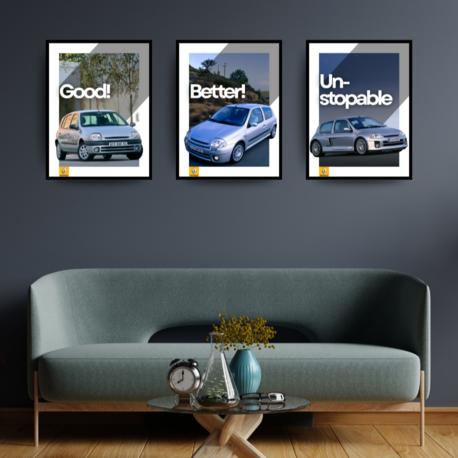Renault Clio MK2 Üçlü Poster
