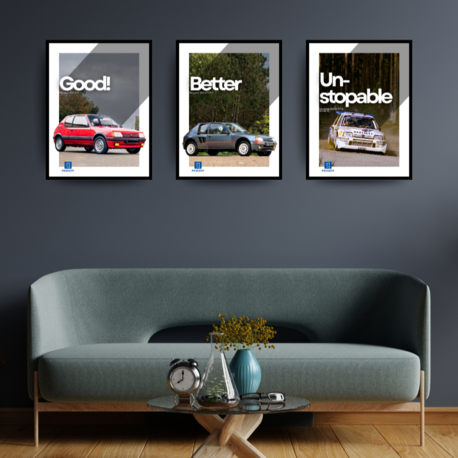 Peugeot 205 Üçlü Poster