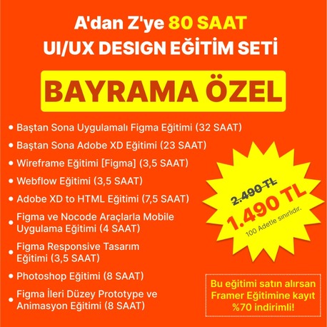 A'dan Z'ye 80+ Saat UI/UX DESIGN EĞİTİM SETİ