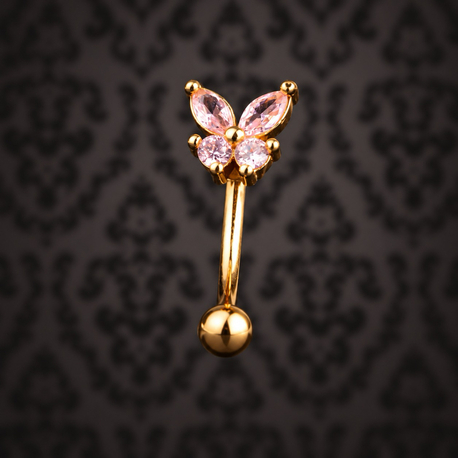 Cerrahi Çelik Gold Kelebek Rook Model
