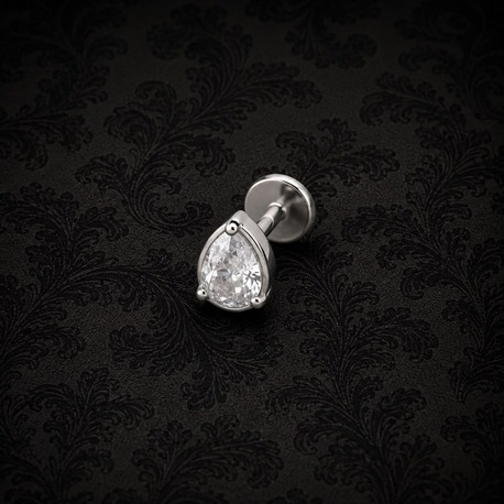Silver Titanyum Badem Flatback
