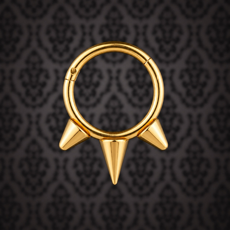 Cerrahi Çelik Gold Spike Halka