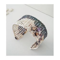 Blue Dreams Lace Silver Cuff