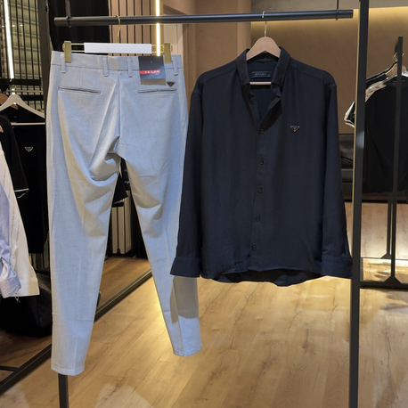 PRADA SOFYA KETEN GÖMLEK PRADA JOGGER KOMBİN 