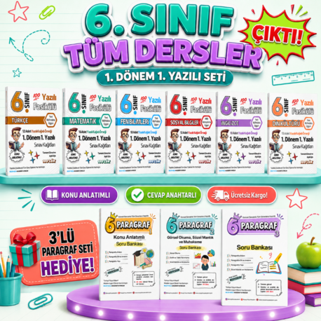 6. SINIF 1. DÖNEM 1. YAZILI SETİ (HEDİYELİ!!!)